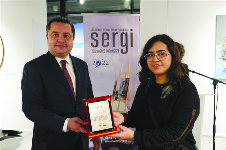 Resim yarışmasında üçüncü oldu