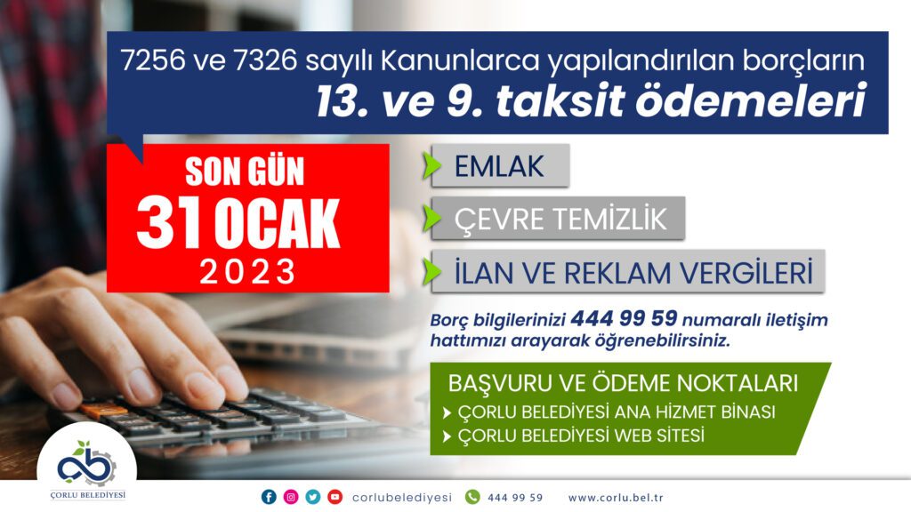 Taksit ödemelerinde son gün 31 Ocak