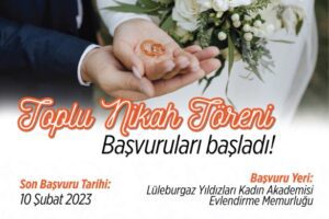 Toplu nikah töreni başvuruları başladı