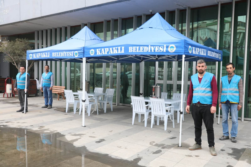 Taziye çadırı kuruldu
