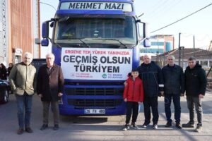 Ergene’den 4 yardım tırı gönderildi