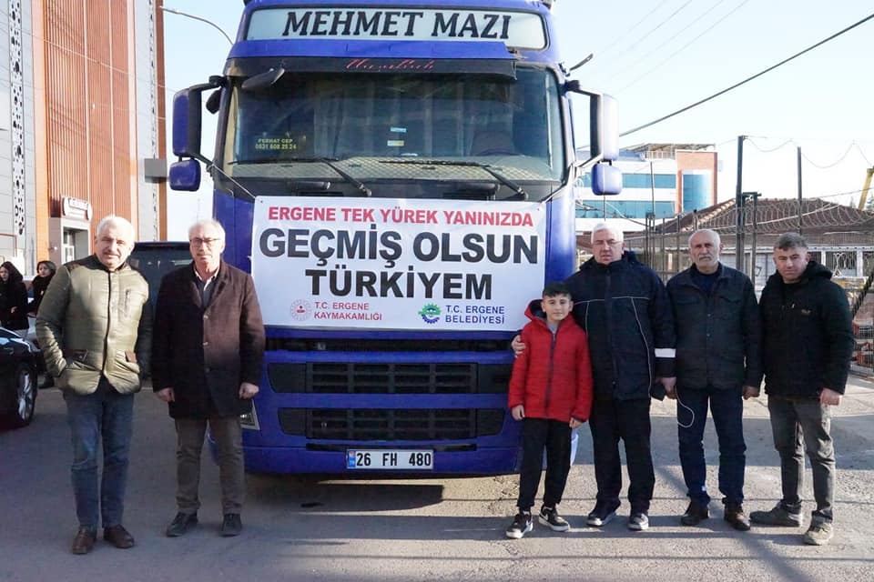 Ergene’den 4 yardım tırı gönderildi