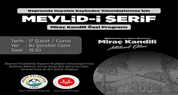 Kandil özel programı düzenlenecek