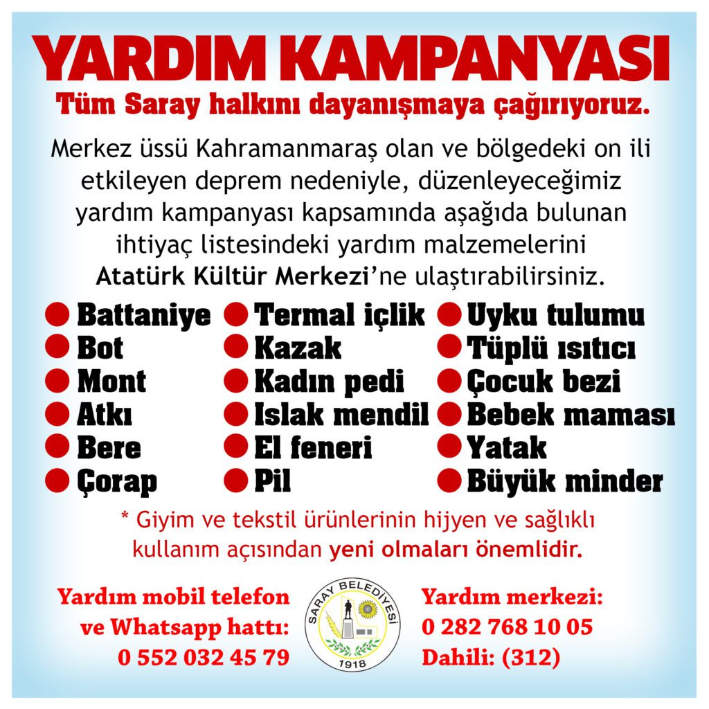 Belediye yardım kampanyası başlattı