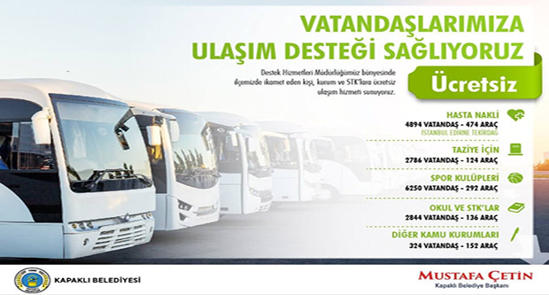 Vatandaşlara ücretsiz ulaşım desteği sağlanıyor