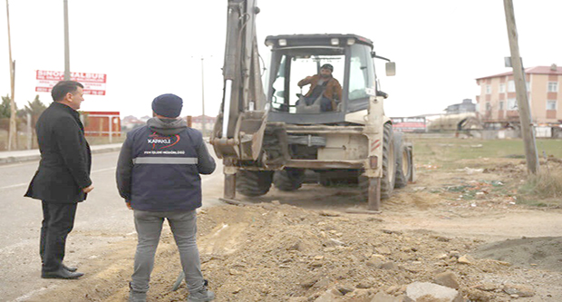 Yağmur suyu hattı çalışmaları sürüyor