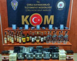 25 şişe kaçak içki ele geçirildi