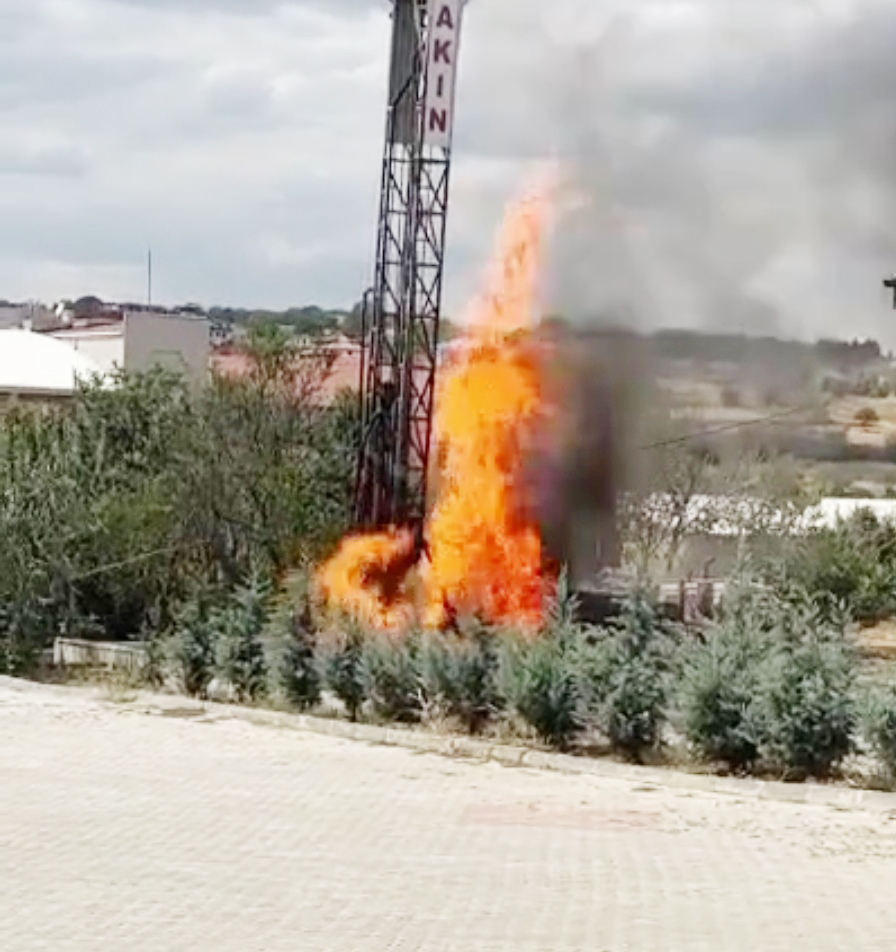 Sondaj sırasında yangın