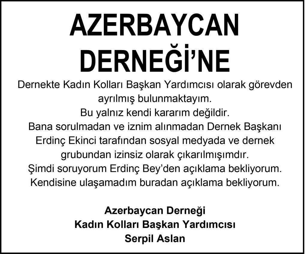 AZERBAYCAN DERNEĞİ’NE