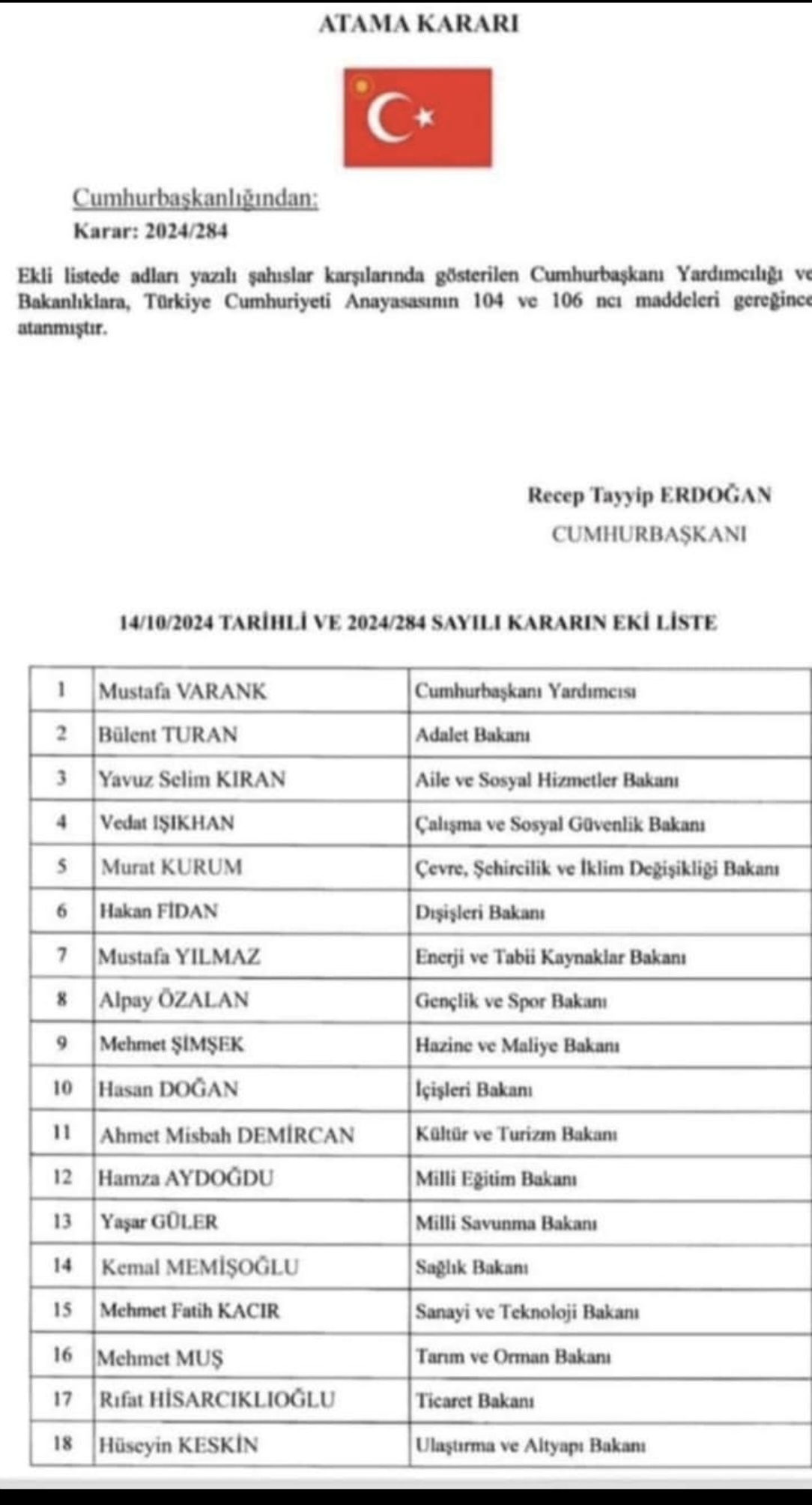 Bazı bakanlar değişiyor