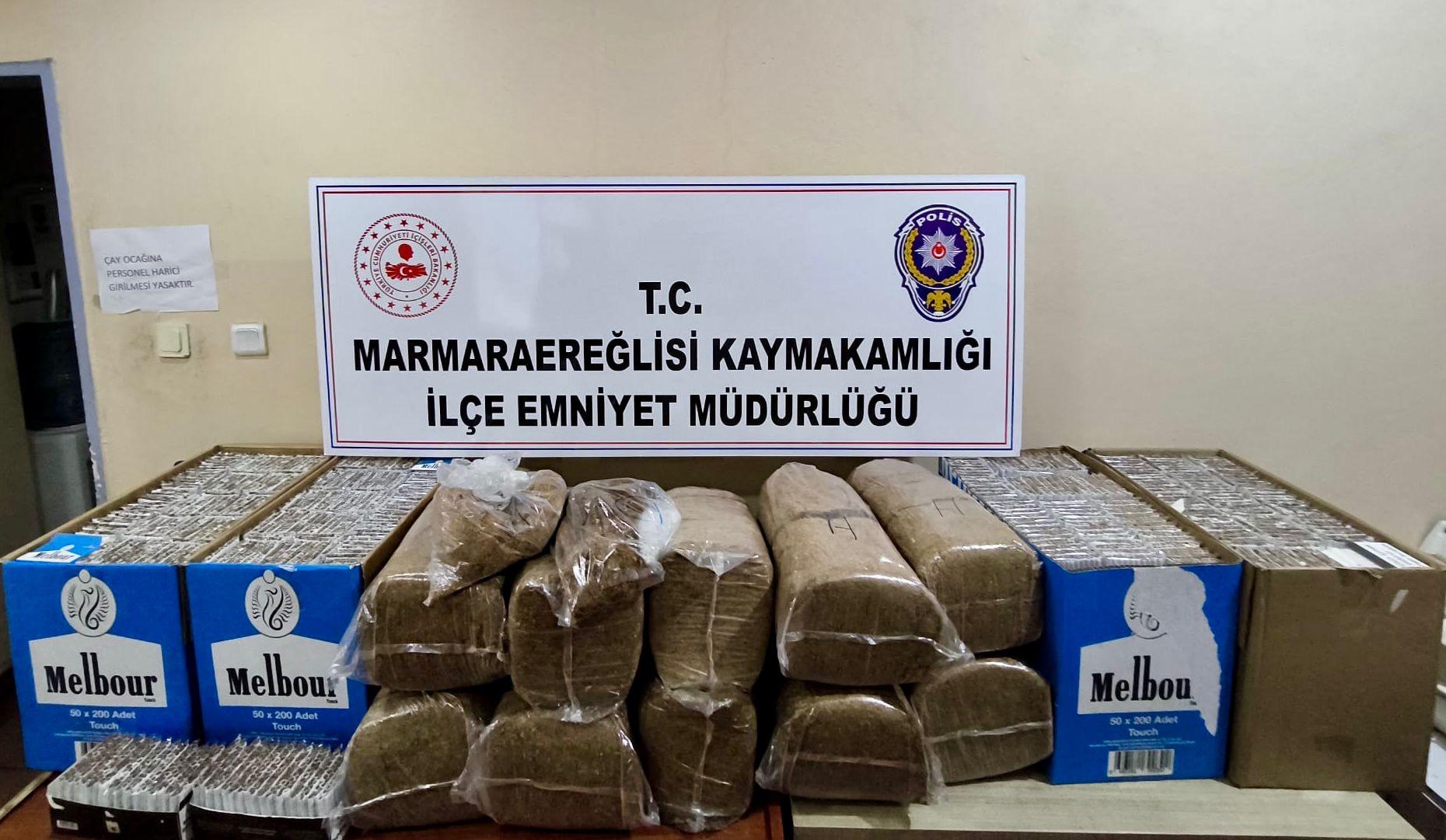 800 kilo kaçak tütün ele geçirildi