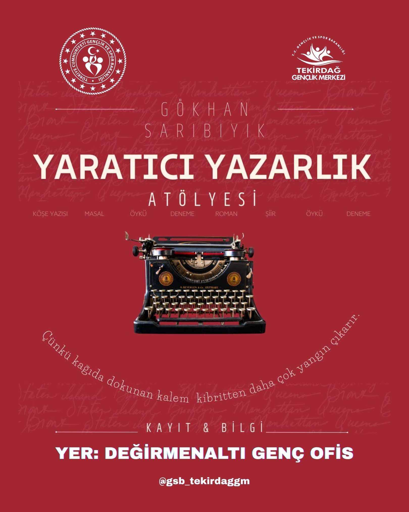 Yaratıcı yazarlık kursu başladı