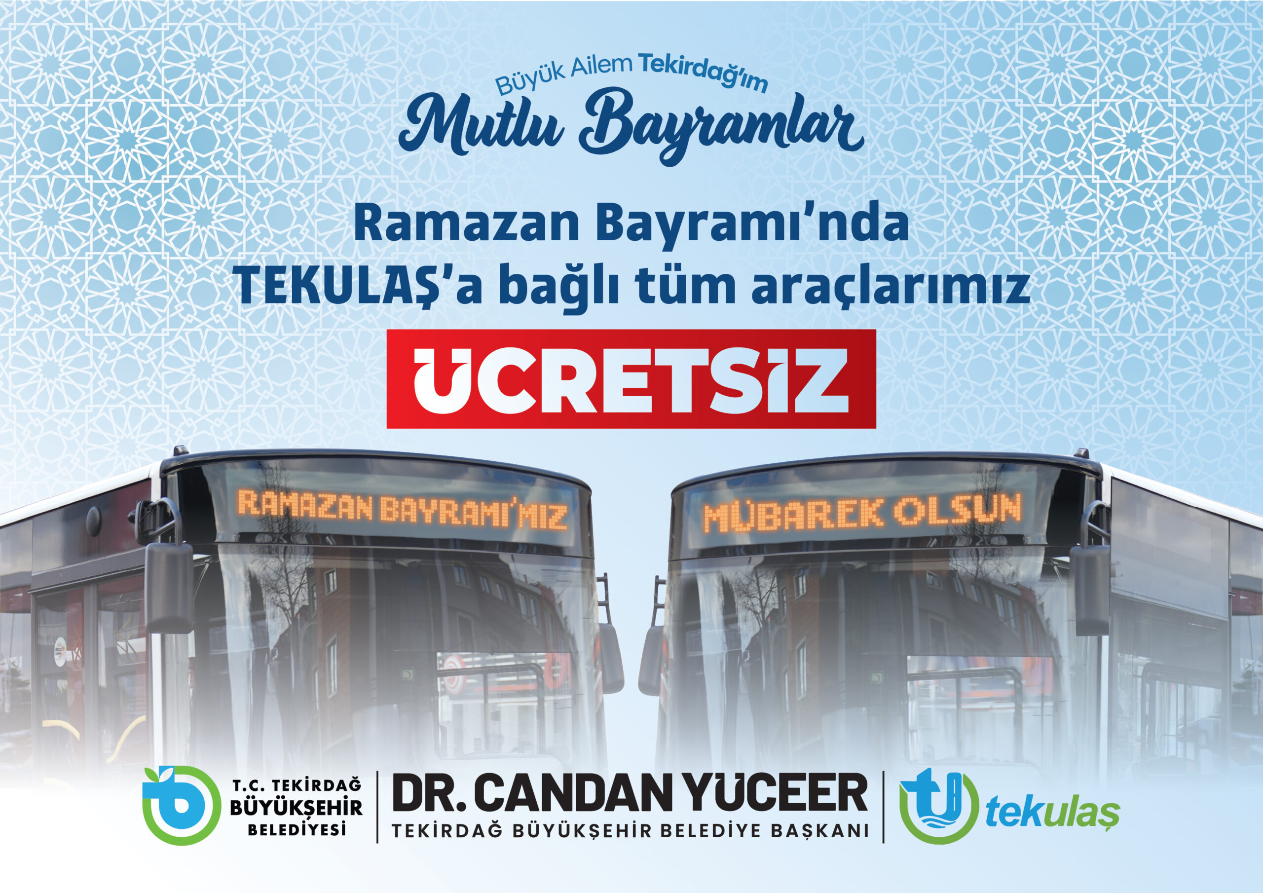 Bayramda  Ulaşım Ücretsiz