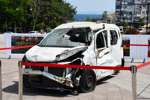 TANKIN EZDİĞİ ARAÇ TEKİRDAĞ’DA SERGİLENDİ