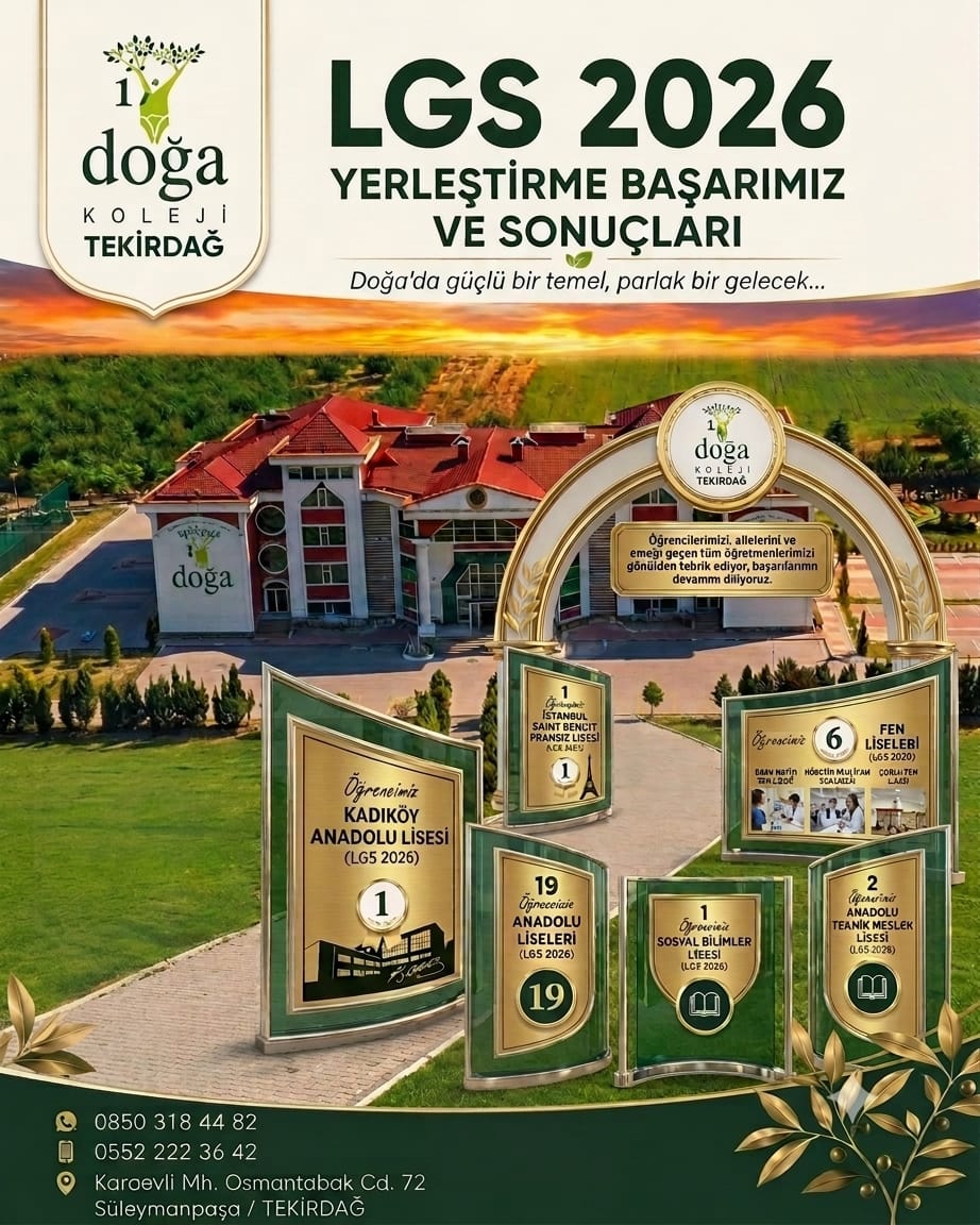 Tekirdağ Doğa Koleji’nden LGS 2026’da dikkat çeken yerleştirme başarısı