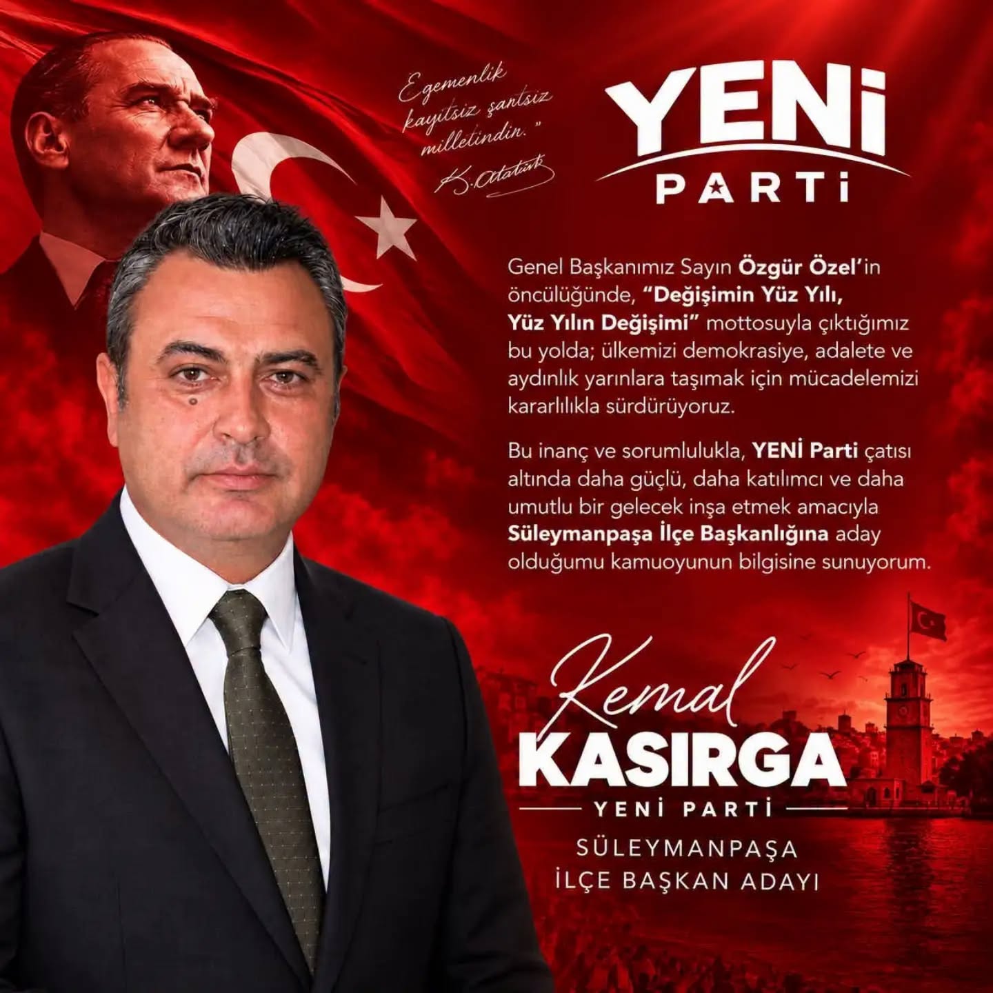 Kemal Kasırga Adaylığını Açıkladı